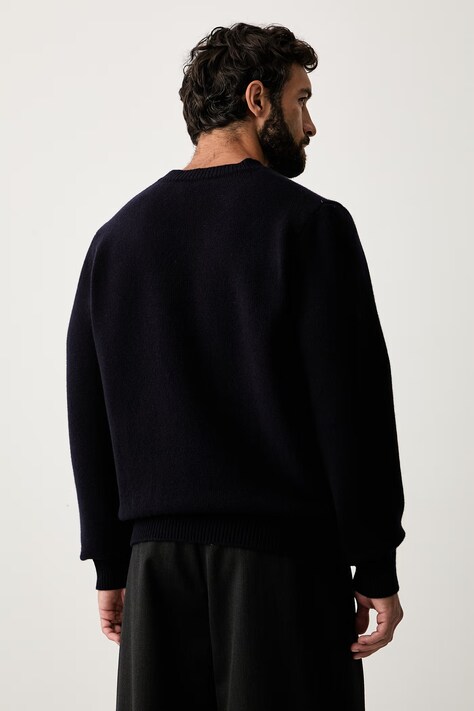 A.P.C. светр чоловічий вовняний pull edmond — AW26-SWMZUN, темно-синій — фото 3