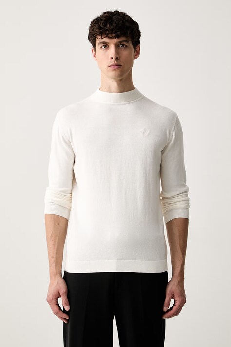 Karl Lagerfeld sweter męski z bawełną beżowy 563300.655002