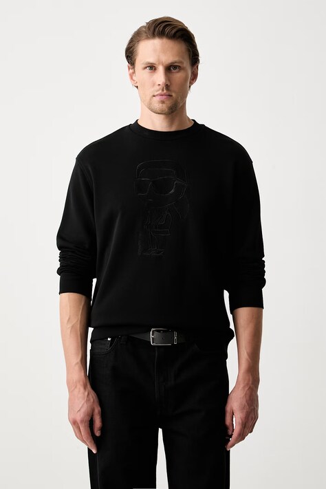 Karl Lagerfeld felpa da uomo con cotone nera 563900.705011