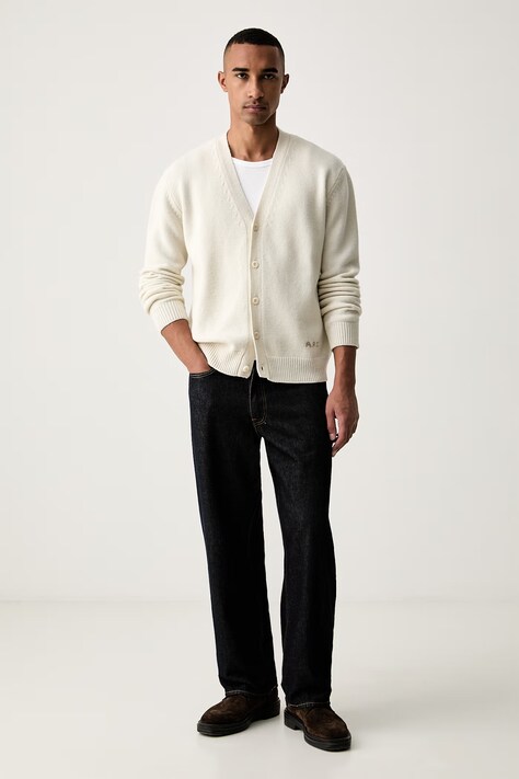 A.P.C. кардиган чоловічий вовняний kevin — AW26-SWMZWD, бежевий — фото 2