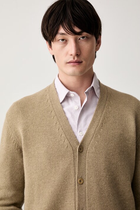 A.P.C. кардиган чоловічий вовняний kevin — AW26-SWMZWD, бежевий — фото 4
