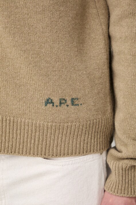A.P.C. кардиган чоловічий вовняний kevin — AW26-SWMZWD, бежевий — фото 5