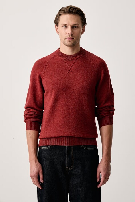 PS Paul Smith Sweter męski z wełny merino pomarańczowy M2R-487Z-W22514