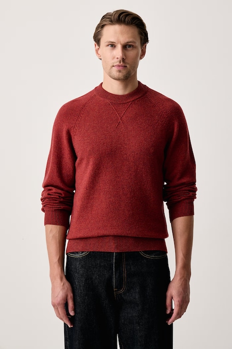 PS Paul Smith Sweter męski z wełny merino pomarańczowy M2R-487Z-W22514