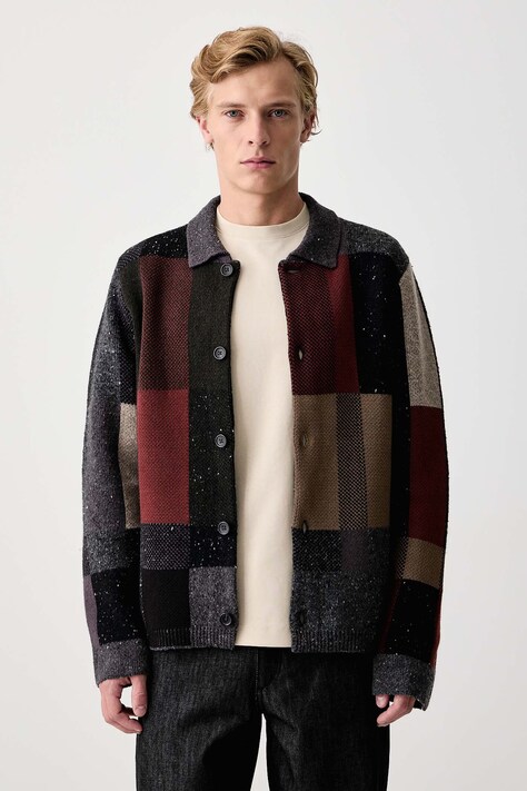 PS Paul Smith Kardigan męski z wełną szary M2R-A061-W22838