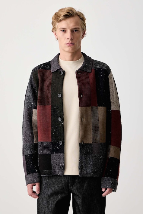 PS Paul Smith Kardigan męski z wełną szary M2R-A061-W22838