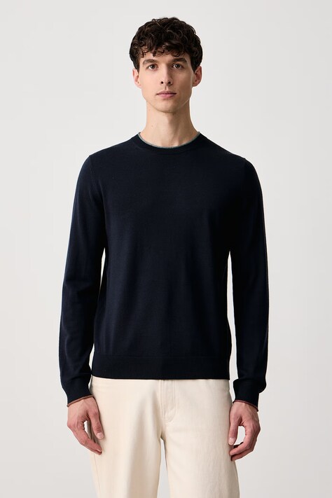 PS Paul Smith Sweter męski wełniany granatowy M2R-A058-W22827