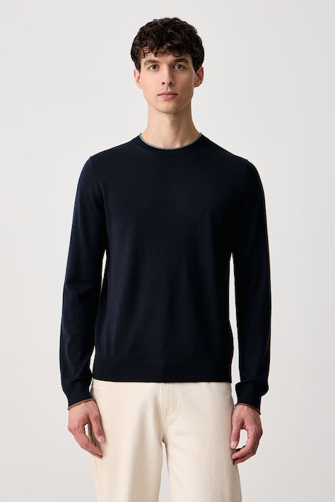 PS Paul Smith Sweter męski wełniany granatowy M2R-A058-W22827