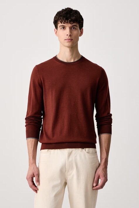 PS Paul Smith Sweter męski wełniany brązowy M2R-A058-W22827