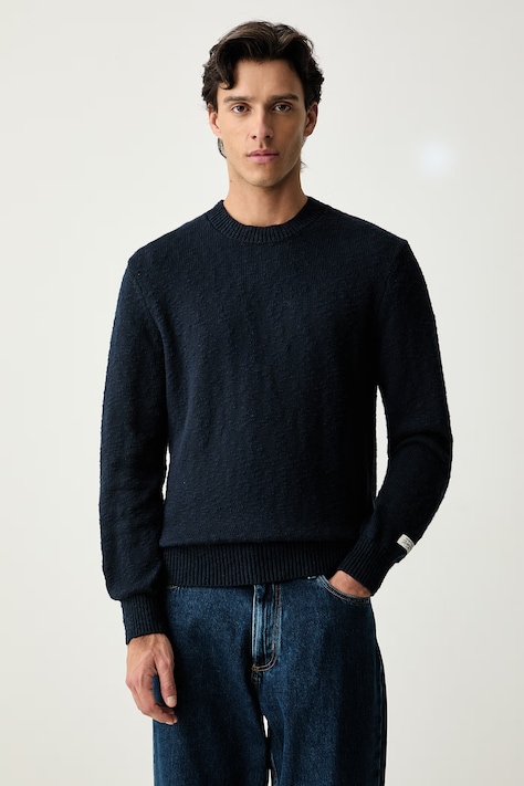 Guess Jeans svetr pánský bavlněný námořnický modrý M6YR06 Z0870