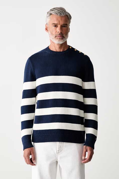 Tommy Hilfiger пуловер мъжки от памук тъмносин MW0MW43502