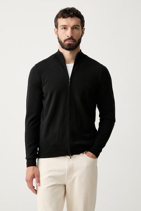 BOSS sweter rozpinany męski wełniany H-Balonso-L czarny 50571915