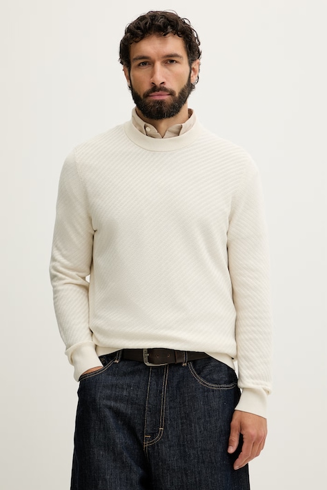 BOSS sweter męski bawełniany H-Lofranco beżowy 50565565
