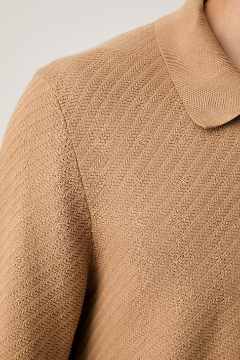 BOSS светр чоловічий бавовняний H-Lomarino — AW26-SWMZYC, бежевий — фото 6