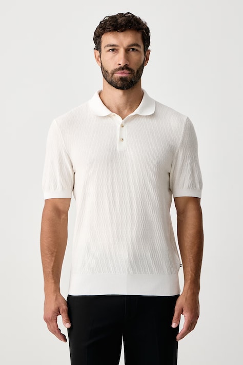 BOSS Polo męskie z lyocellem H-Lurazio beżowe 50565506