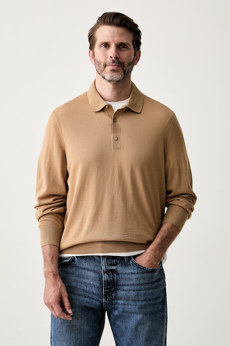 BOSS sweter męski wełniany H-Lancione beżowy 50565503