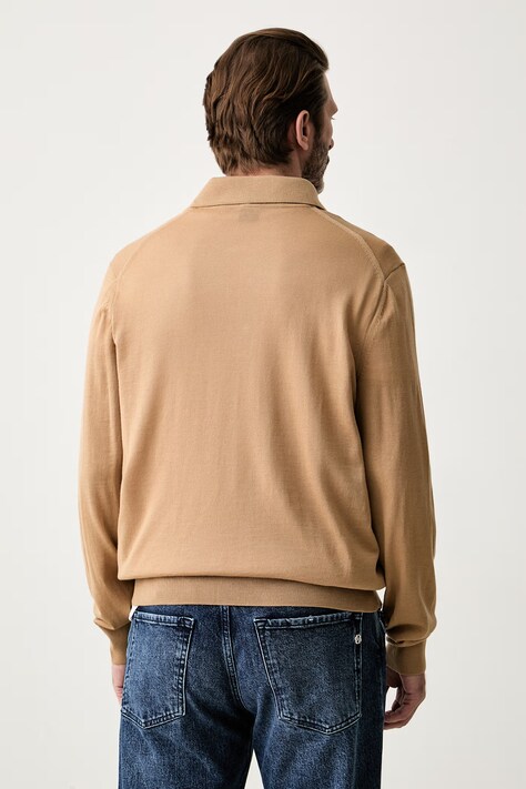 BOSS sweter męski wełniany H-Lancione beżowy 50565503