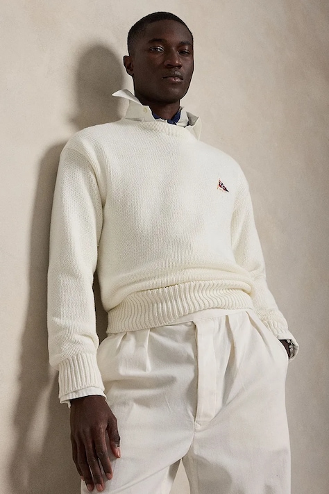 Polo Ralph Lauren sweter męski bawełniany beżowy 710B17552