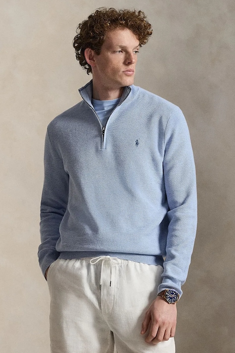 Polo Ralph Lauren sweter męski bawełniany niebieski 710B18060