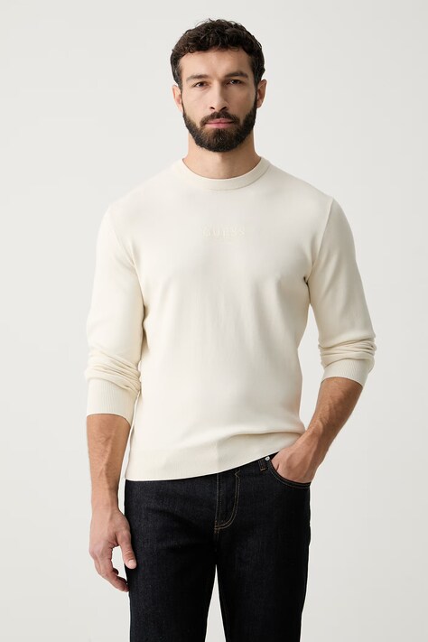 Guess sweter męski z wiskozą MASON beżowy M6YR12 Z0917