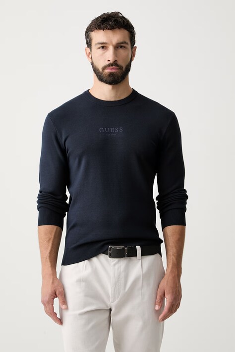 Guess pulover moški z viskozo MASON mornarsko moder M6YR12 Z0917
