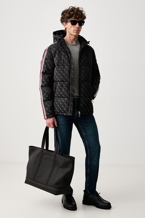 Guess Sweter męski z dodatkiem jedwabiu MARCOS szary M6YR07 Z0912