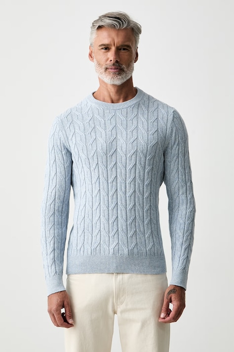 Hackett London sweter męski z dodatkiem kaszmiru niebieski HM7000214