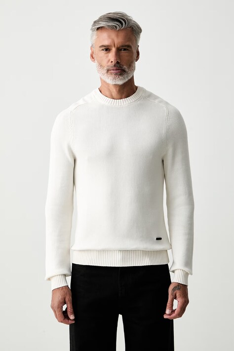 Hackett London sweter męski bawełniany beżowy HM7000213