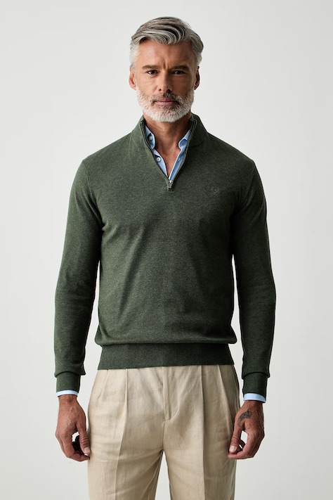 Hackett London sweter męski bawełniany zielony HM7000117