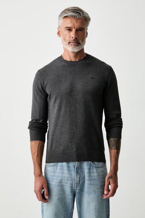 Hackett London sweter męski bawełniany szary HM7000116
