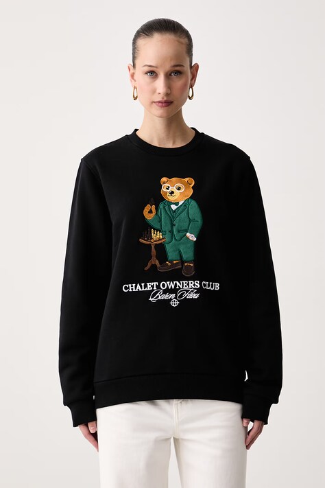 Baron Filou Bluza z bawełną czarna 000016741