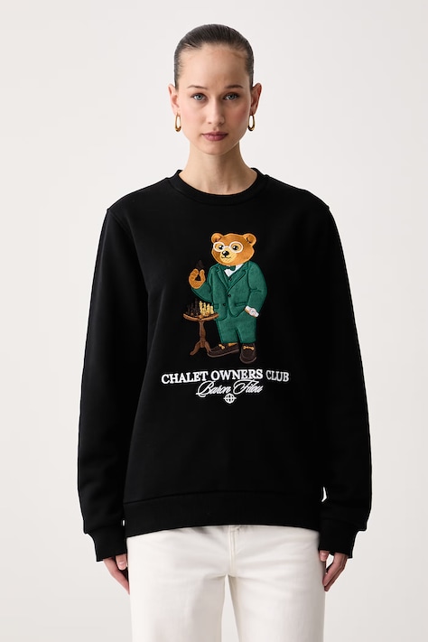 Baron Filou Bluza z bawełną czarna 000016741