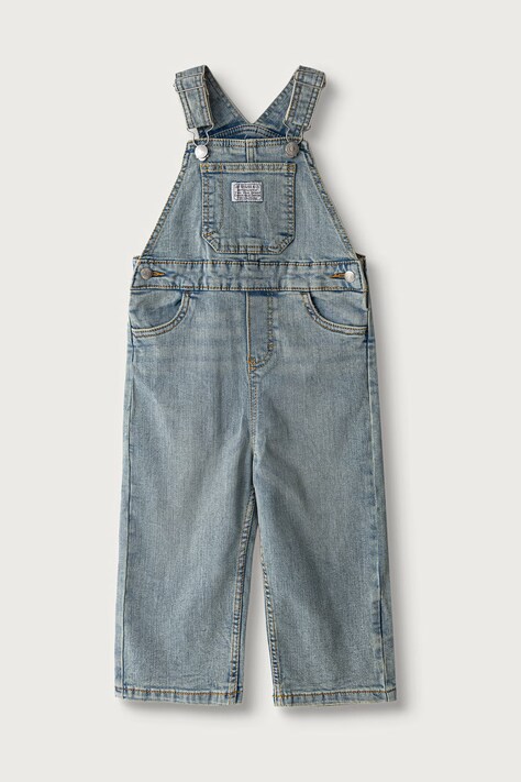 Levi's nohavice na traky detské rifľové BAGGY OVERALL modré 6ER544