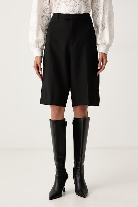 Mos Mosh Bermudy damskie czarne high waist 181240