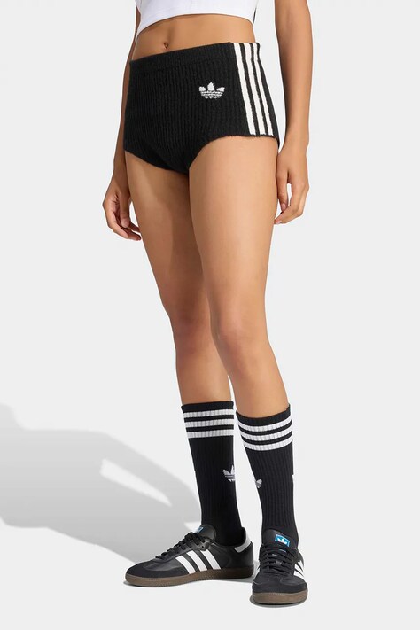 adidas Originals Szorty damskie z dodatkiem wełny Adiluna Season 2 x Jennie czarne high waist LD8935