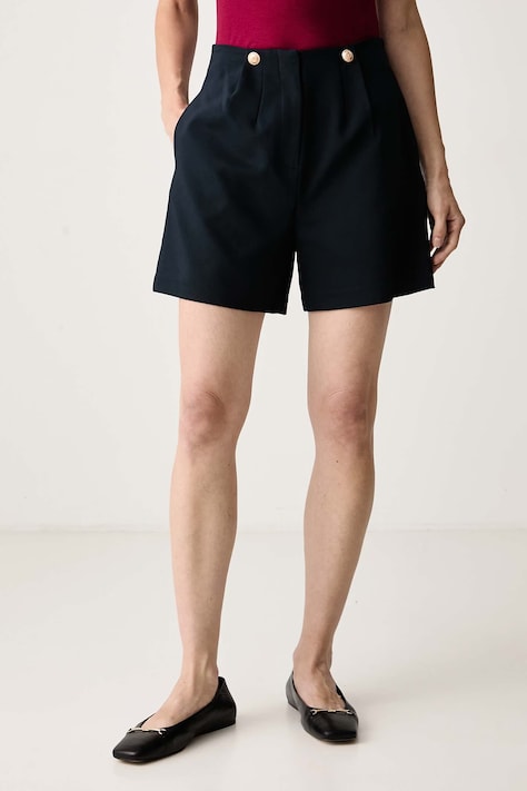 Morgan Szorty damskie z bawełną granatowe high waist SHART