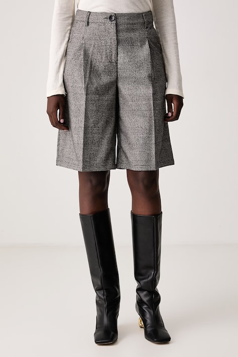 Sisley Szorty damskie z wełną szare high waist 4SMJL9025