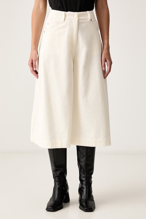 Essentiel Antwerp Bermudy damskie sztruksowe Kigi beżowe high waist Kigi.MM02