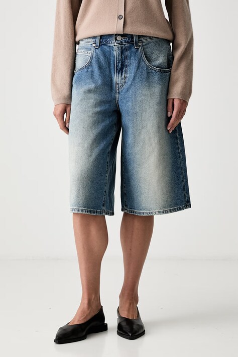 Levi's szorty damskie jeansowe SUPER BAGGY JORT niebieskie regular waist 005DT