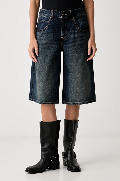 Levi's kratke hlače za žene traper SUPER BAGGY JORT plave spušteni struk 005DT
