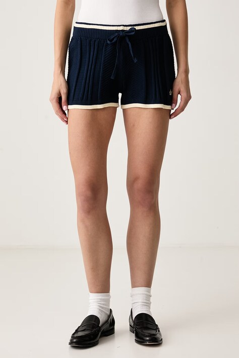 adidas Originals Σορτς γυναικεία με βισκόζη Cable Knit μπλε ψηλή KR7050
