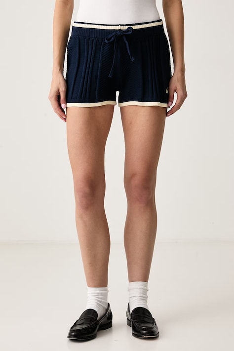 adidas Originals Σορτς γυναικεία με βισκόζη Cable Knit μπλε ψηλή KR7050