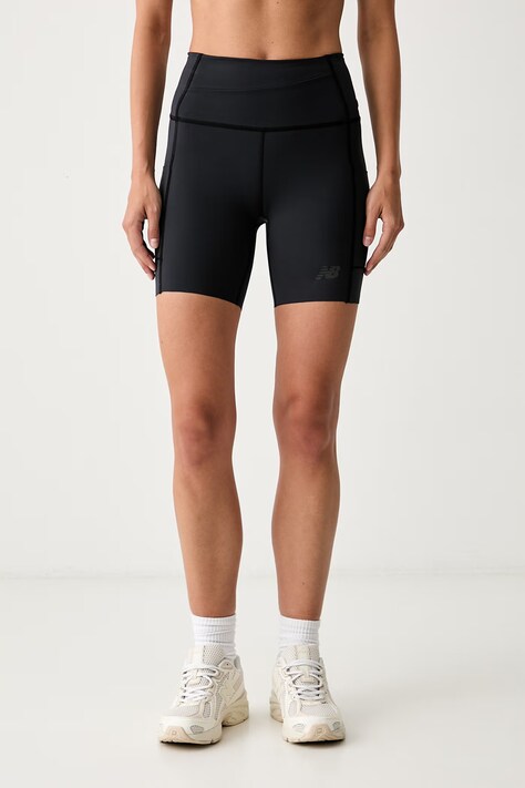 New Balance kratke hlače ženske črne klasičen pas WB61I098BK