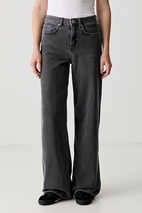 Karl Lagerfeld Jeans jeansy relaxed fit damskie szare B3W10103