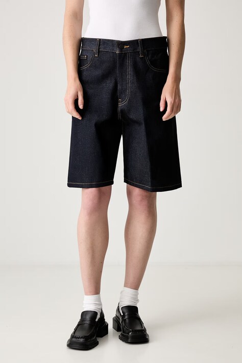 Carhartt WIP W Brandon szorty jeansowe damskie granatowe high waist I037021