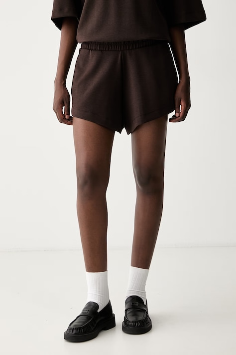 adidas Originals σορτς επίσημα γυναικεία καφέ ψηλή KY9225