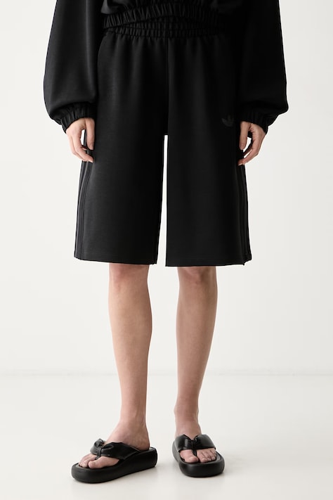 adidas Originals szorty dresowe damskie z bawełną SST 2.0 czarne high waist KT1777