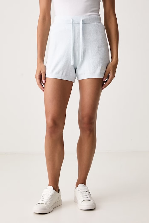 Guess Szorty lounge damskie ARIA niebieskie high waist O6BD01 Z1148