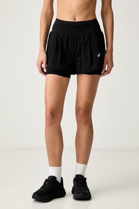 Asics szorty 2w1 damskie ROAD 2-N-1 3.5 IN SHORT czarne high waist 2012C975.001