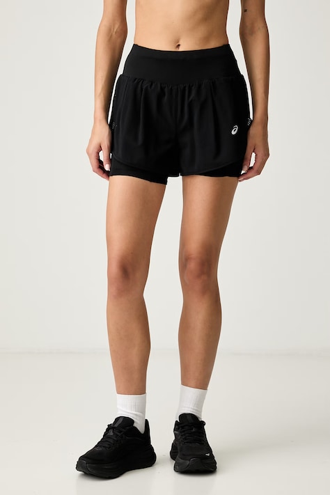 Asics szorty 2w1 damskie ROAD 2-N-1 3.5 IN SHORT czarne high waist 2012C975.001